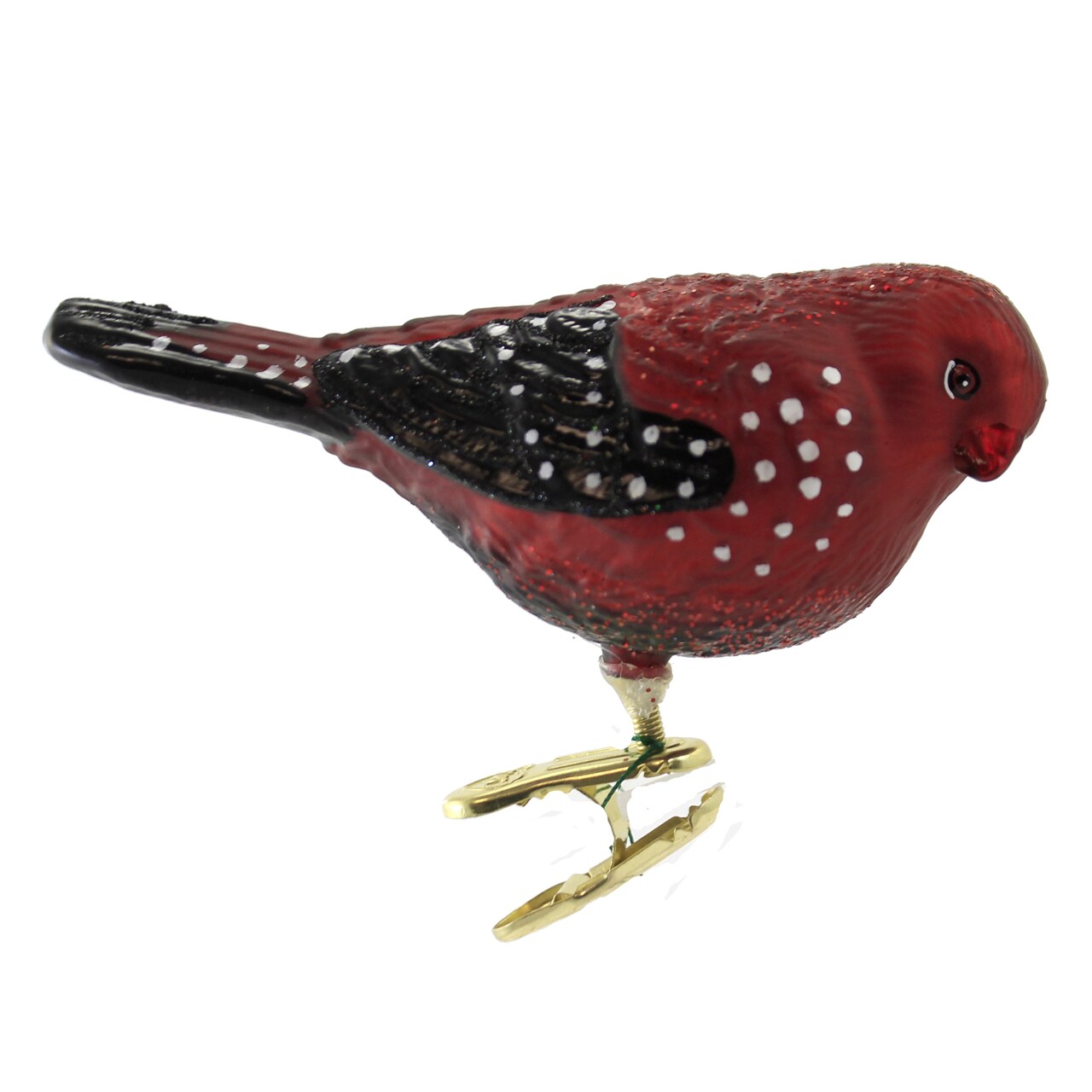 Old World Christmas 3.5 Inch Strawberry Finch Clip-On Tree Ornament , Colorful Plumage